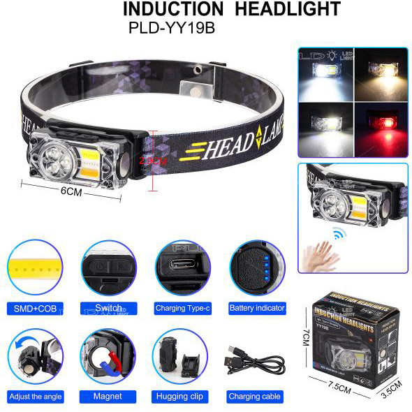 Led headlamp налобный фонарь YY-19B-3SMD+2COB(white+yellow+red), Фонарик налобник DW-44 Львов - изображение 8