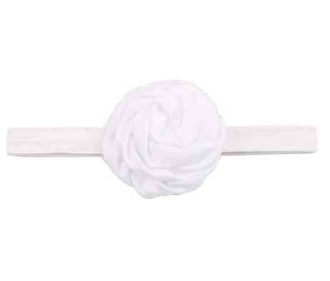 Пов'язка дитяча з трояндочкою біла - квітка 8см, окружність 36-52см Київ