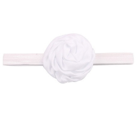 Пов'язка дитяча з трояндочкою біла - квітка 8см, окружність 36-52см Київ - фото 2