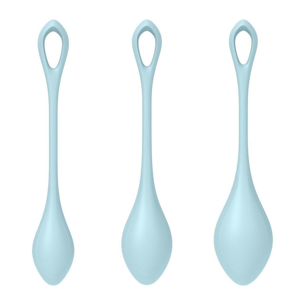 Набір йоні намистин Satisfyer Yoni Power 2 Light Blue, диаметр 2-2,5-3см, вес 22-44-73гр Sex Aura Київ - фото 3