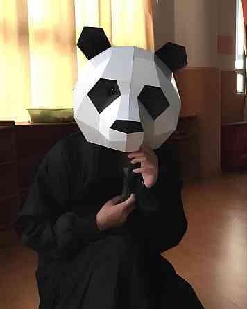 Маска панды RESTEQ из картона — 3D-маска для взрослых, бумажная панда для ручной сборки своими руками Киев