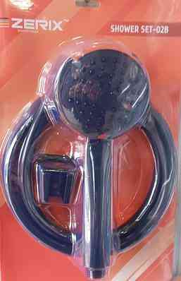 ZERIX Душовий набір Shower SET-02В (шланг, лійка, кронштейн) чорний Харків