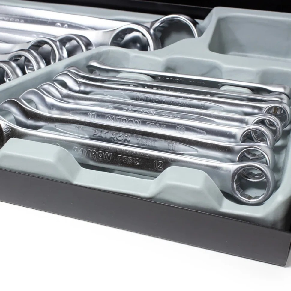 Набір ключів комбінованих 16 предметів (6-19,22,24 мм) PATRON P-5161 Одеса - фото 2