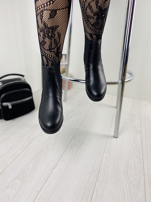 Olli Черевики жіночі OLLI чорні натуральна шкіра весна-осінь висота 13см (K-11-9104) Коломия - фото 5