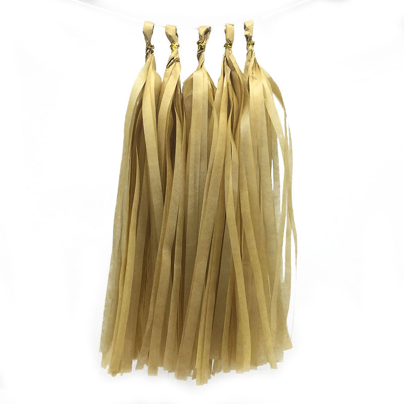 Пензлики тасел паперові гірлянди 5 шт 35 см хакі Київ - фото 1