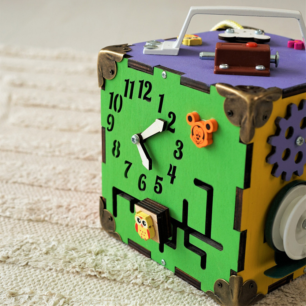 Маленький Бізікуб 15*15*15 Різнобарвний дитячий розвивальний куб міні Бізіборд Тернопіль - фото 9