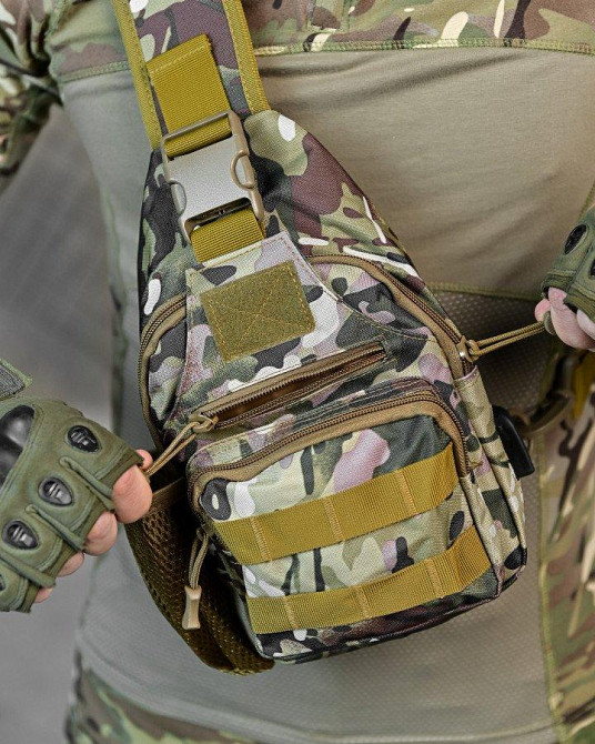 Армейська нагрудна сумка рюкзак з USB-портом захисник мультикам ДЛ7538 Одеса - фото 3