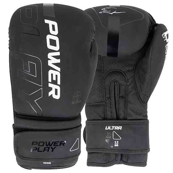 Боксерські рукавиці PowerPlay 3024 Ultra Mat Чорно-Білі 10 унцій Кам'янське