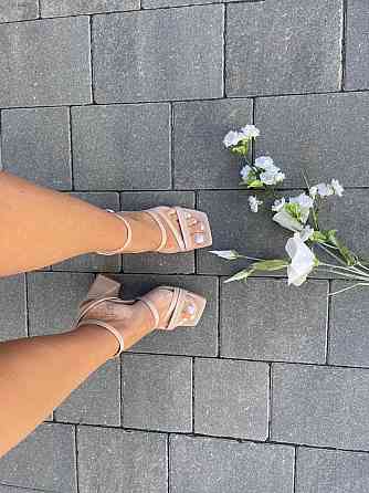 SANTINI Босоніжки жіночі бежеві шкіряні SANTINI 807381-14 літні на підборах / Зручне літнє взут Коломыя