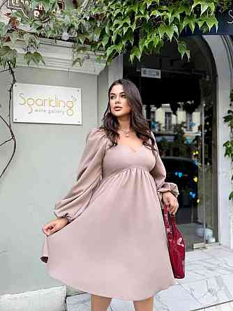 Женское романтическое платье батал с декольте плотная костюмка Мокко, 54/56 Одесса