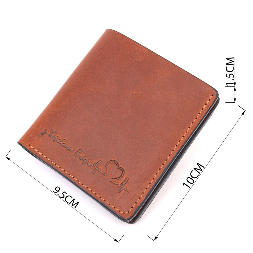 Місткий шкіряний чоловічий гаманець з монетницею Серце GRANDE PELLE 16743 Світло-коричневий Київ - фото 6