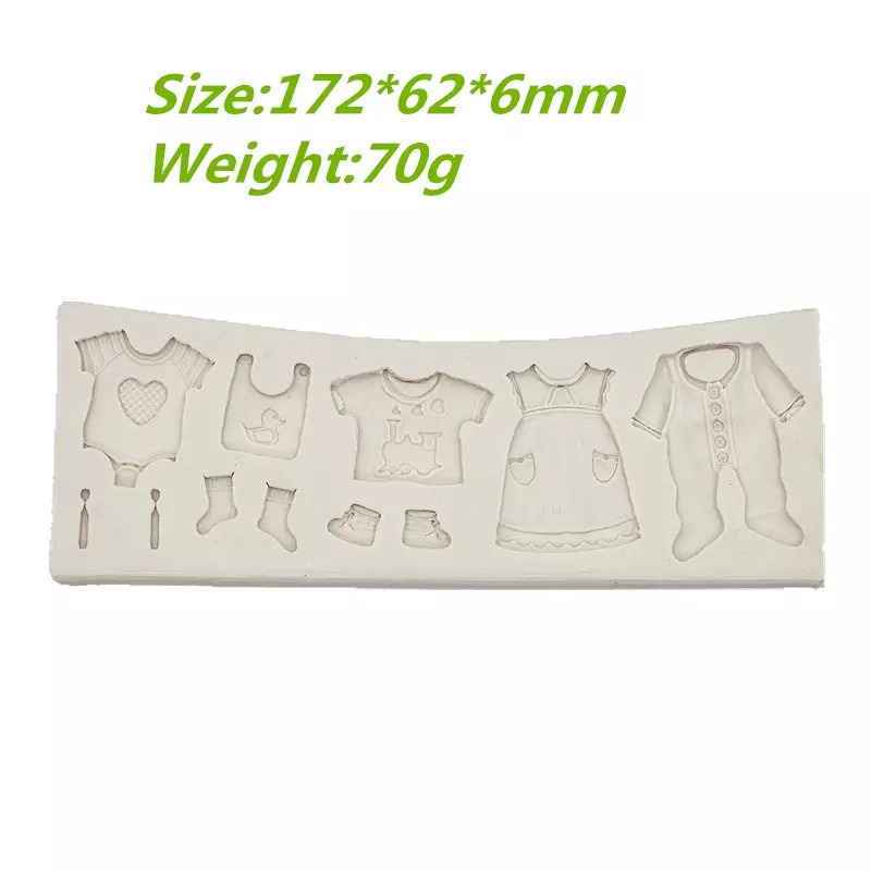 Молд силиконовый Одежда младенца 172 на 62 мм серый Киев - изображение 4
