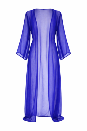 Пляжний халат великого розміру без пояса універсальний синій Київ