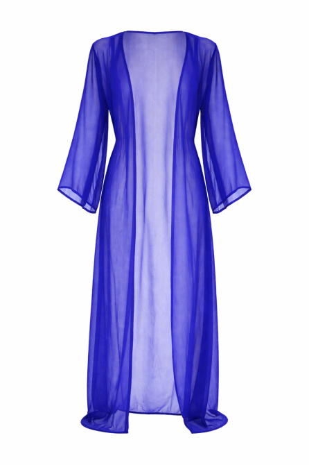 Пляжний халат великого розміру без пояса універсальний синій Київ - фото 4