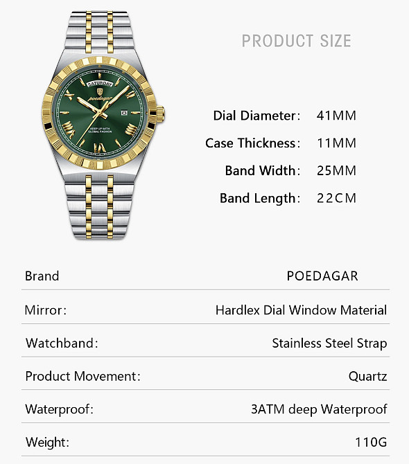 Часы мужские наручные Poedagar Royal Серебристый Киев - изображение 20