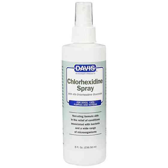 Davis Chlorhexidine Spray ДЕВІС ХЛОРГЕКСИДИН дерматокосметичний спрей з 4% хлоргексидином для собак і котів із захворюваннями кожи та шерсті Київ