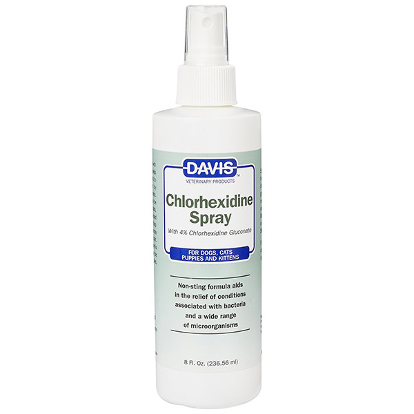Davis Chlorhexidine Spray ДЕВІС ХЛОРГЕКСИДИН дерматокосметичний спрей з 4% хлоргексидином для собак і котів із захворюваннями кожи та шерсті Київ - фото 1