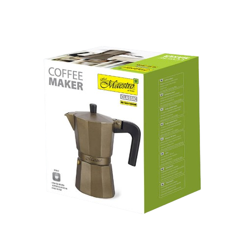 Кавоварка гейзерна 450мл (9 порцій) алюмінієва MR-1666-9-BROWN Espresso Moka Maestro Житомир
