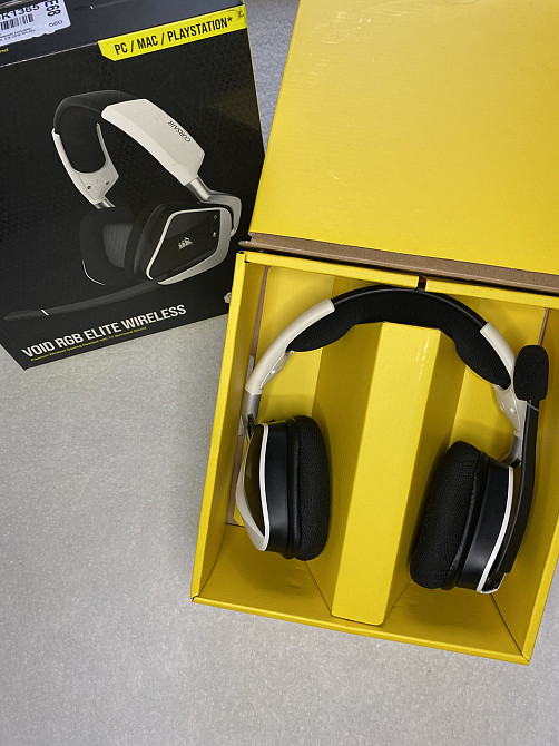 Гарнитура игровая Corsair VOID ELITE Wireless Dolby 7.1 белая, беспроводная, Wi-Fi, наушники CA-9011202-EU Киев - изображение 9