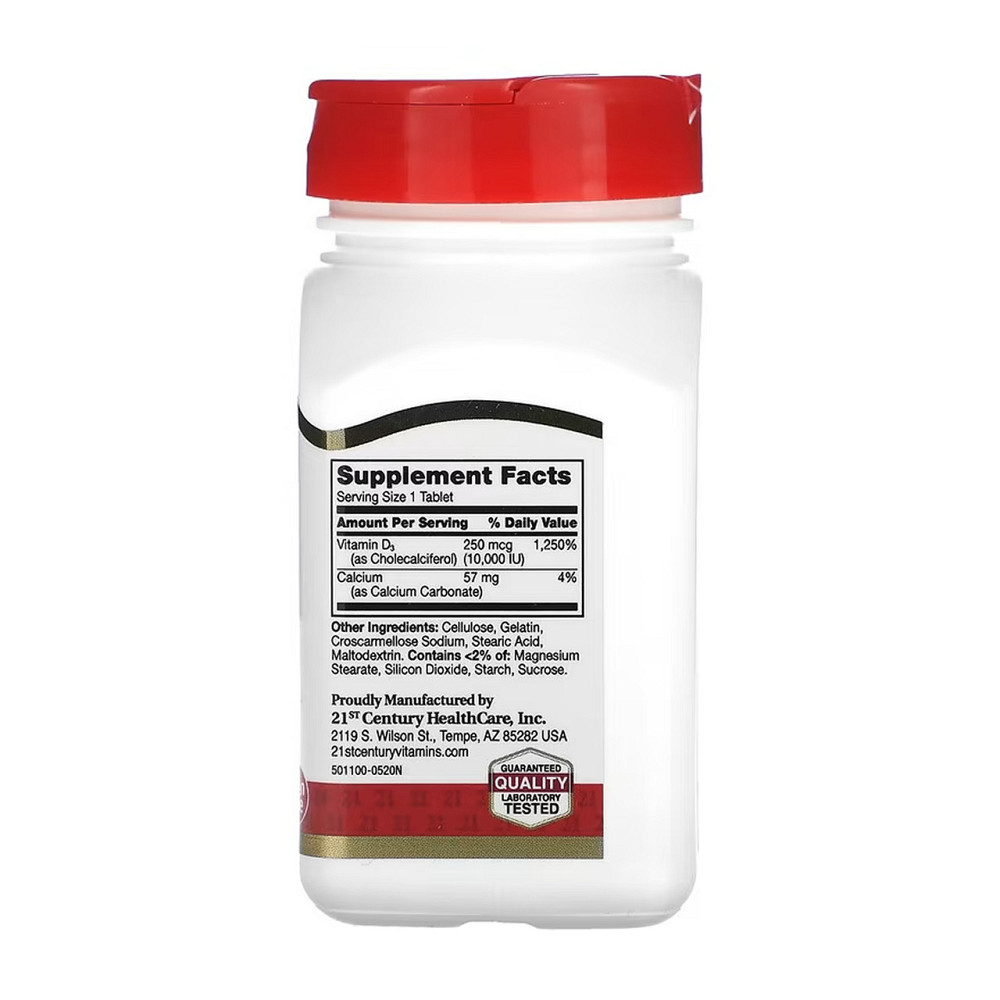 Вітамін Д3 21st Century D3 250 mcg (10,000 IU) 110 таб Киев - изображение 2