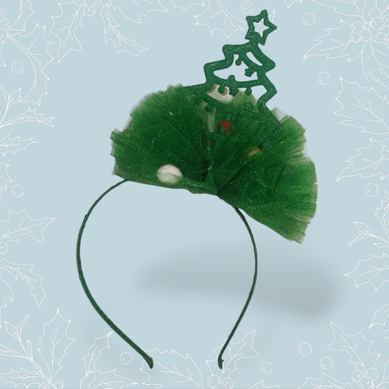 Новогодний обруч елочка с фатином на голову one size ручная работа зелёный Киев