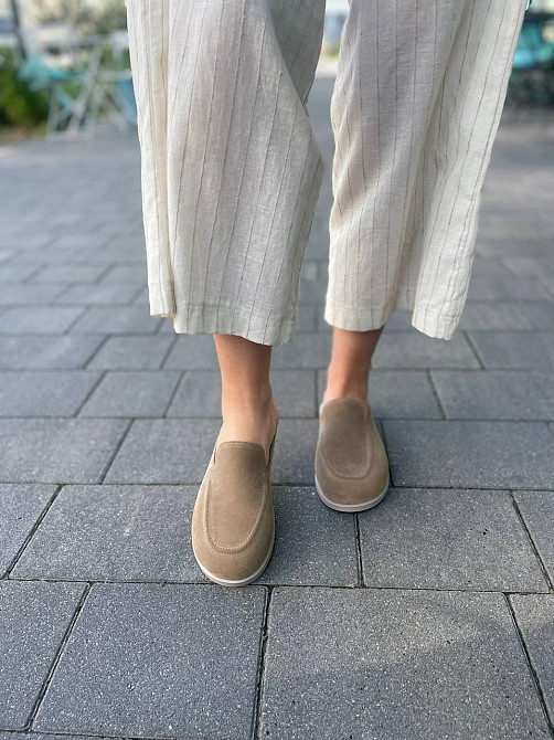 Зручні шльопанці жіночі замшеві пісочні з закритим носком SEE SEVEN 1806 / Шльопанці для жінок Коломыя - изображение 7