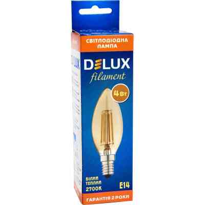 Лампочка Delux BL37B 4 Вт 2700K amber 220В E14 filament (90011682) Винница