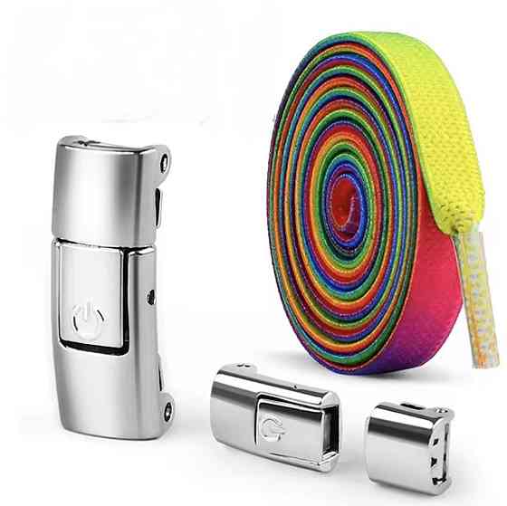 Эластичные шнурки без завязок с металлическими застежками Разноцветный Смела