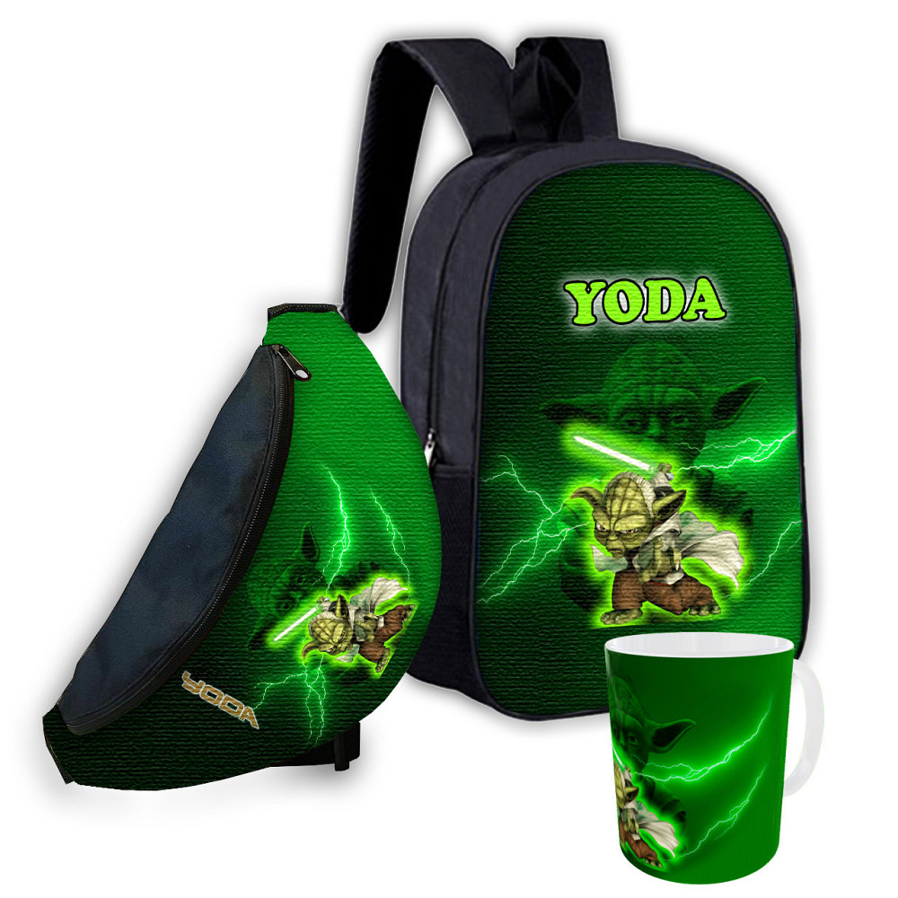 Набір дитячий Yoda Star Wars рюкзак 36х27см сумка-бананка, кружка з принтом для хлопчика (01655) Київ - фото 1