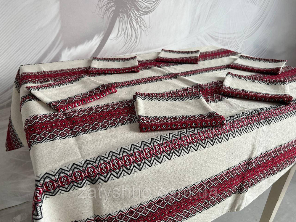 Ошатна вишита скатертина з серветками Київ - фото 6