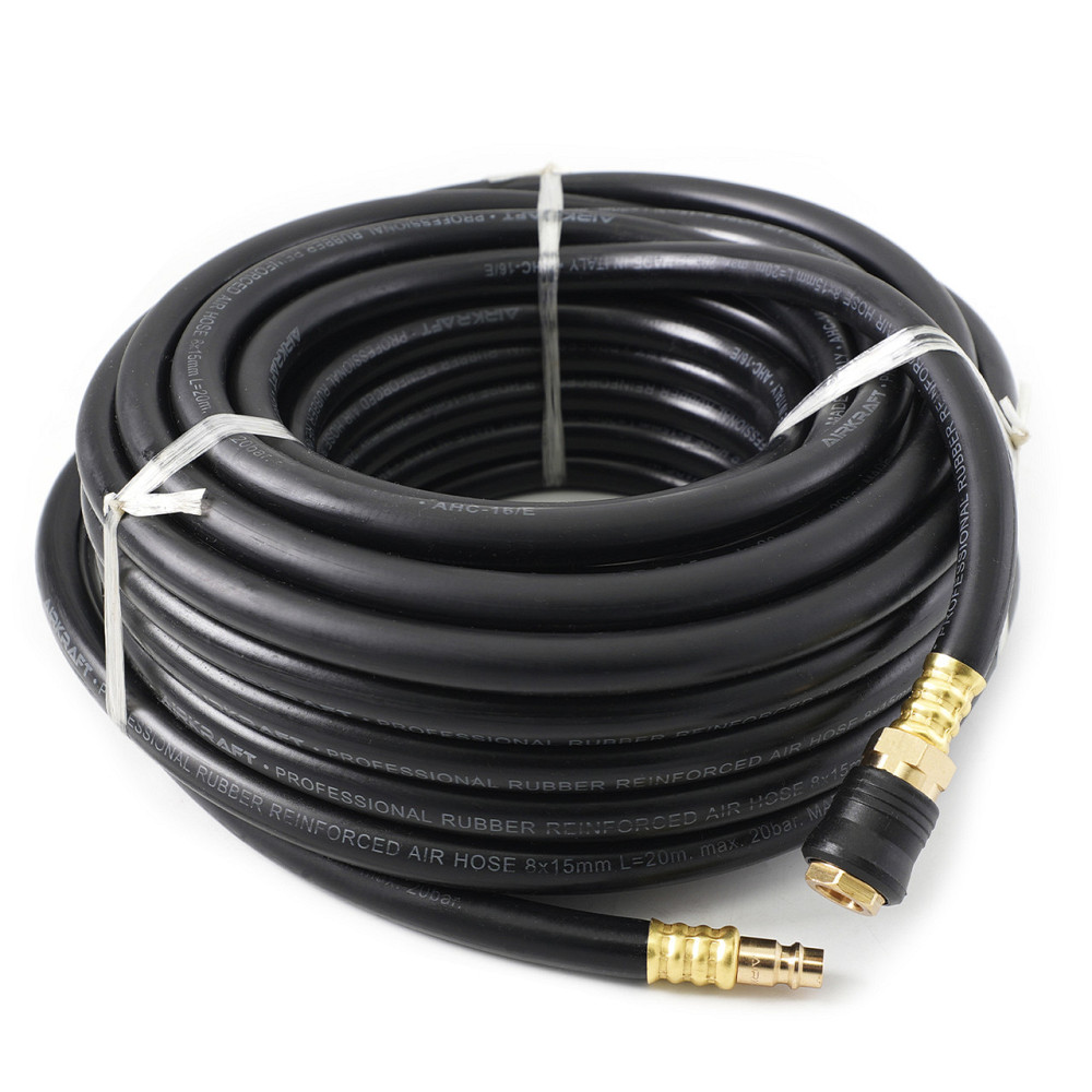 Шланг резиновый воздушный армированный  (PROFI) 20 атм 10x17мм, 15м с латунными быстроразъемными соединениями AIRKRAFT AHC-16-J Чернигов - изображение 2