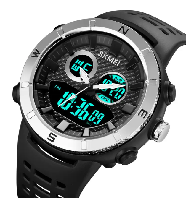 Годинник чоловічий наручний спортивний Skmei 2014 (Чорний з сріблястим) Вінниця - фото 4