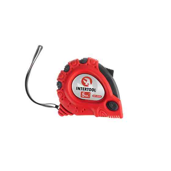 Рулетка з металевим полотном, з фіксатором, 5 м, 19 мм, "Супер Магніт" INTERTOOL MT-0305 Київ