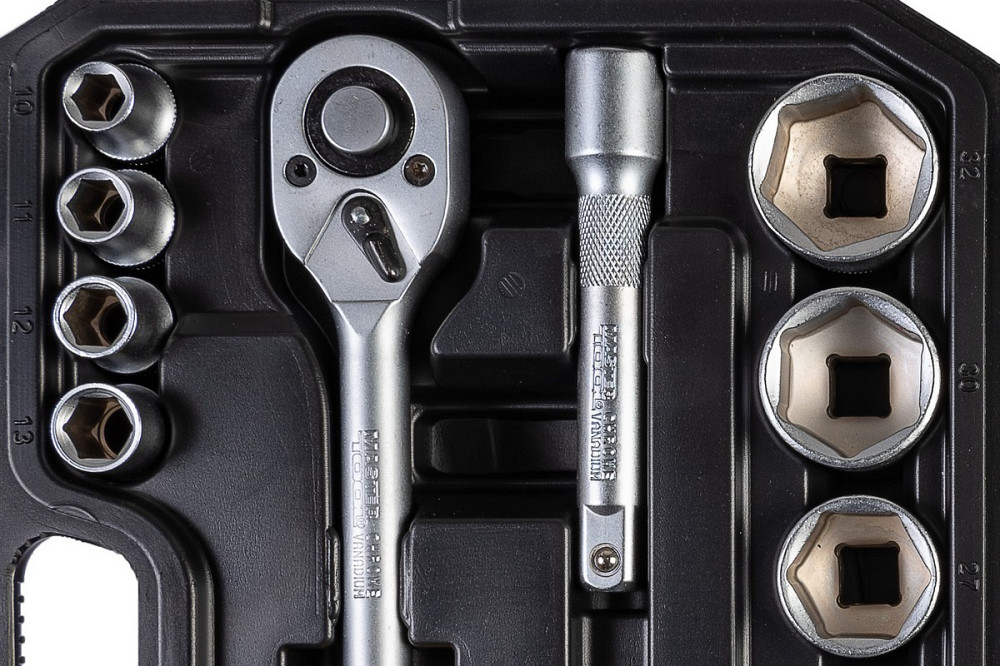 MASTERTOOL Набір інструментів MASTERTOOL ½" 21 шт 10-32 мм CrV кейс з металевими замками 78-402 Коломия - фото 9