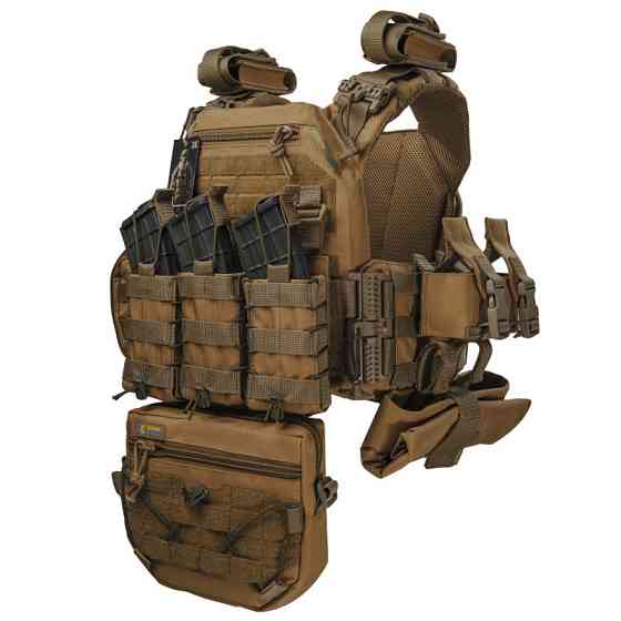 Плитоноска тактична Warmor Gen.3 Pro Max зі швидким скиданням з підсумками (Койот) Вінниця