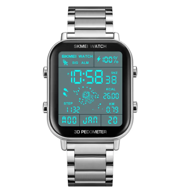 Чоловічий наручний годинник Skmei 1888 astronaut фітнес трекер (Сріблясті) Вінниця - фото 3