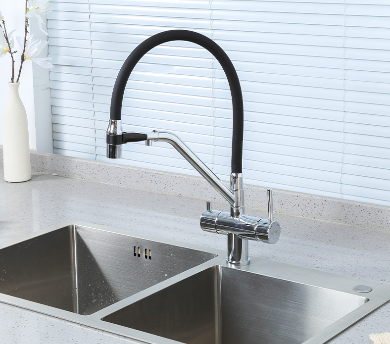 Кухонний змішувач KOER KB-72006-01 із силіконовим виливом та виходом для питної води (KR3379) Чернівці - фото 2