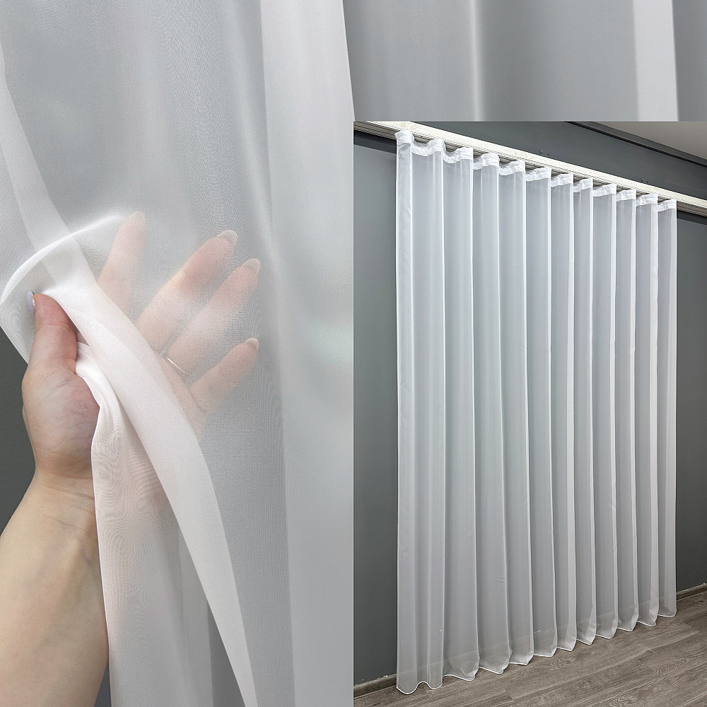 Тюль VR-Textil Вуаль 1795т Шифон однотонный Молочный 400х270 см (43-260) Киев - изображение 1
