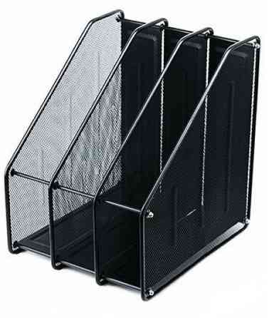 Лоток для документов вертикальный, металлический, черный 3 секции Павлоград