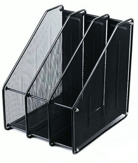 Лоток для документов вертикальный, металлический, черный 3 секции Павлоград - изображение 1