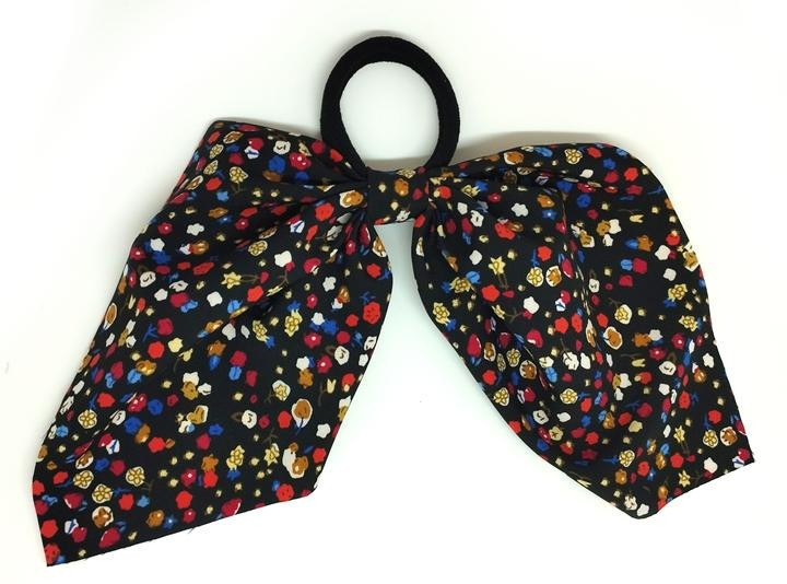 Резинка бант черный в цветок Твилли Киев - изображение 1