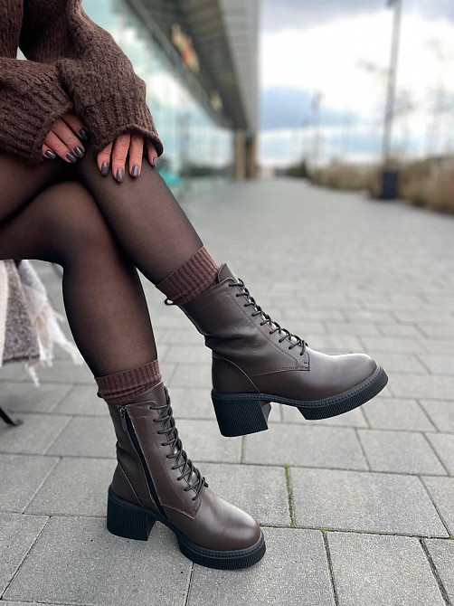 Arcoboletto Ботинки Arcoboletto коричневые натуральная кожа зима высота 18 см (5697) Коломыя - изображение 4