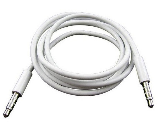 Кабель AUX Audio TRRS 3.5мм Male/Male 1м білий Вінниця - фото 1