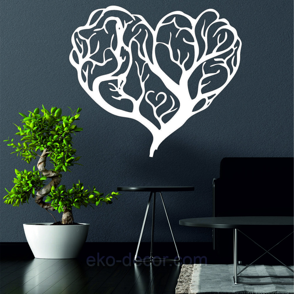Декоративное настенное Панно «Дерево сердце» Декор на стену 50*43 см, Белый Киев - изображение 2