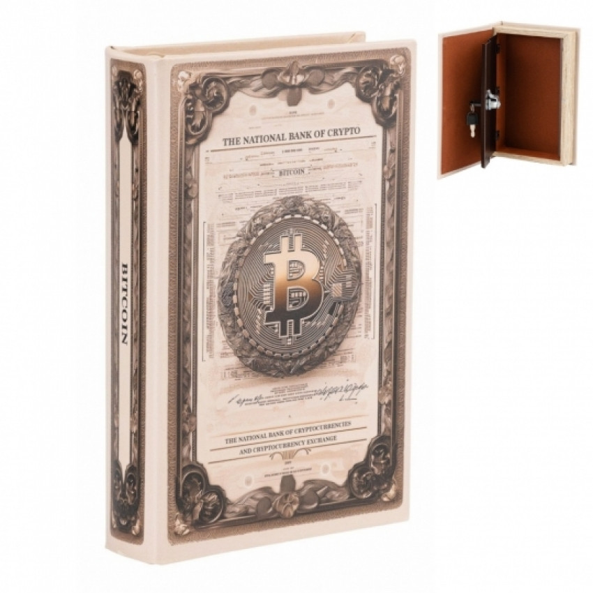 Книга-тайник сейф "Первая криптовалюта" для денег и ценностей, 26 см Винница - изображение 1