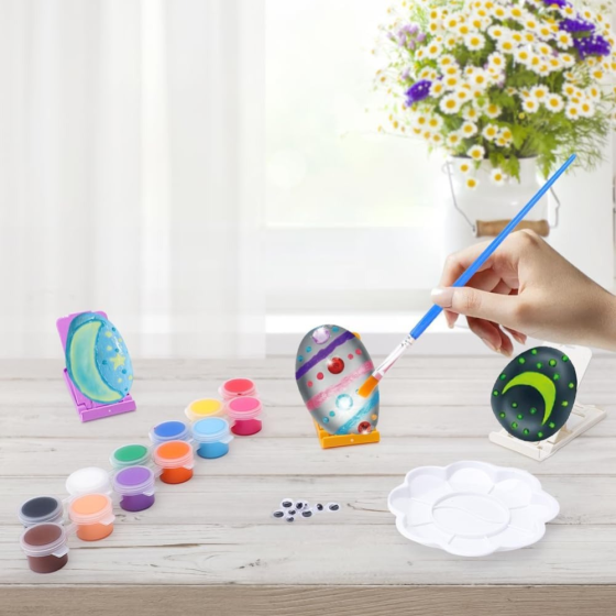 Творчий набір для малювання на камені: фарби, що світяться, пензлі, наклейки, комплект для хобі та дітей Кам'янець-Подільський