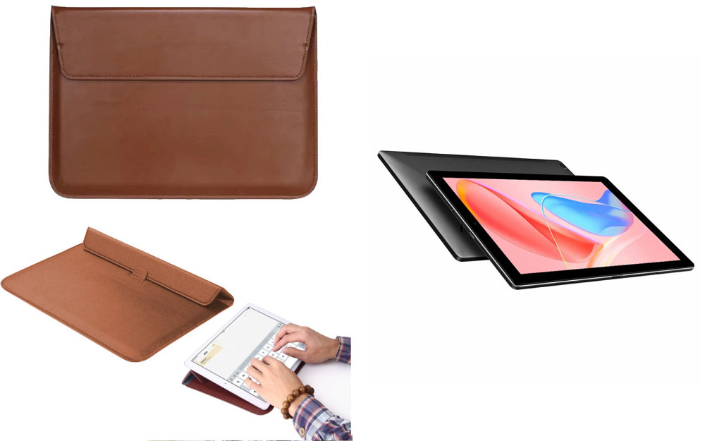 Чохол-конверт VitoCase для Chuwi HiPad X, з функцією підставки для планшета Чорний Коричневий Київ - фото 1