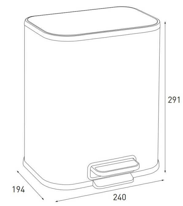 Прямоугольное мусорное ведро Mixxus Cubic-TC0105 с плавным закрытием, 5 литров, цвет нержавеющая сталь Харьков - изображение 15