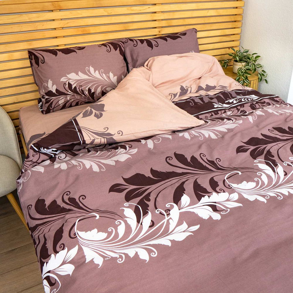 Комплект постільної білизни сімейний Бязь Голд Мрія 120 г/м2 YouStar (Коричневий) 2 х 70х70 Суми - фото 4