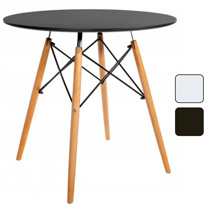 Столик кухонный обеденный Bonro В-957-700 70х72 см стол круглый для кухни Черный Киев - изображение 1